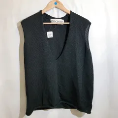 INSCRIRE アンスクリア 22SS Vネックベスト I22SS-GILET5 ブラック 38 ITW0F8U4LMZC INSCRIRE アンスクリア 22SS Vネックベスト I22SS-GILET5