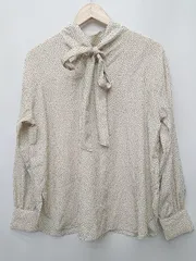 ◇ Θ Techichi テチチ ドット 水玉 長袖 シャツ ブラウス サイズF ブラウン ブラック レディース P  【1409250043581】