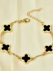 ジュエリー レディース ブレスレット チェーン 1個 エレガントなクローバー4つ葉ブレスレット、日常、通勤、パーティー、バンケットなど様々なシーンで活躍するファッショナブルなアクセサリー