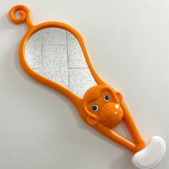 M0928F 昭和レトロ レトロポップ モンキーハンガー 猿 動物 ミラー 鏡 フック 壁掛け インテリア 小物 ビンテージ オレンジ プラスチック 古い 当時物