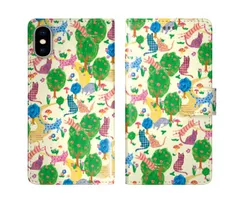 [iPhone16] iPhone15 ケース スカラー スマホケース 手帳型 iPhone16 ケース iPhone 16 15 14 13 SE 第3世代 第2世代 スマホカバー 全機種対応 手帳 ScoLar 森の中 キノコ ネコ柄 ダイアリー かわいい