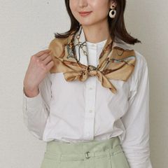 横浜シルクスカーフ 90cm角 日本製（Hキャメル）