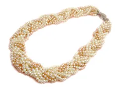 パール（ホワイト&ピンク） ネックレス 40cm 淡水パール レディース