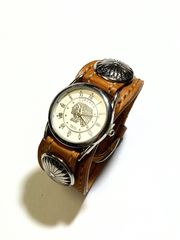 希少✨ SAAD サード ターコイズ 腕時計 レザーベルト コンチョ 稼働品