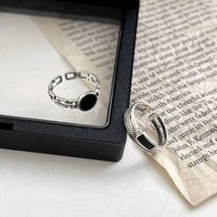 指輪 シルバー925レトロ風 ブラックオニキス リング  ブラック  上品 シンプル 可愛い アクセサリー 韓国風