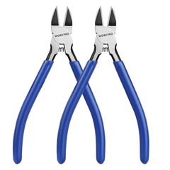 WORKPRO ニッパー プラスチックニッパー 薄刃ニッパー 2点セット 150mm 斜めプライヤー 精密ニッパー ワイヤーニッパー 軟鉄 銅線切断 DIY手作り プラモデル 手工業職人用 繊細な作業工具 0