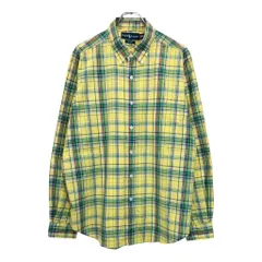 Polo by Ralph Lauren ポロ ラルフローレン ボタンダウン 長袖シャツ マドラスチェック イエロー(メンズ 16 1/2)中古 古着 U5336