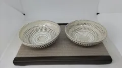 小鹿田焼飛び鉋5寸小鉢2個セットのサムネイル
