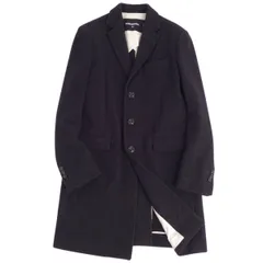 美品 ディースクエアード DSQUARED2 コート チェスターコート ロングコート ウール 無地 アウター メンズ 46(S相当) ブラックのサムネイル