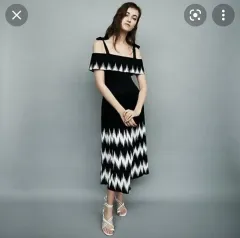 オフショルダー ZIGZAG(ジグザグ) ニット 2Way ワンピース スモール maje(マージュ)