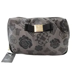 ランバン LANVIN コレクション タグ付き ポーチ リボン 薔薇柄 総柄 花がら グレー /JS ■GY45のサムネイル