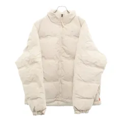SUPREME (シュプリーム) 23AW ×THE NORTH FACE Suede Nuptse Jacket ロゴ刺繍 スウェード ヌプシ ダウンジャケット アイボリー NF0A875N