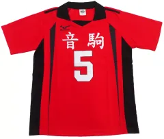 【中古】ポロシャツ・ワークシャツ 孤爪研磨 高校ユニフォーム 音駒高校 レッド×ブラック Lサイズ 「ハイキュー!!」