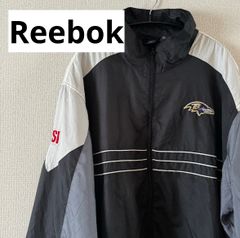 Reebok リーボック NFL BALTIMORE RAVENS ナイロン フルジップ ジャケット BLACK XXL