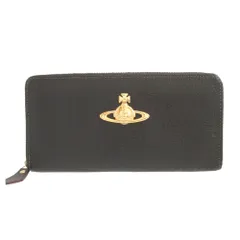 新品同様 ヴィヴィアンウエストウッド オーブ柄 レザー ブラック 黒 ラウンドファスナー長財布 財布 1658 Vivienne Westwood