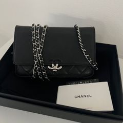 CHANEL（シャネル）マトラッセ チェーンウォレット キャビアスキン シルバー金具 ブラック A84428