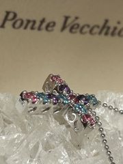 90年代後期Ponte Vecchio K18WGクロスチャームネックレス美品