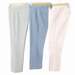 バナナリパブリック BANANA REPUBLIC 美品 近年 3本 3着 セット まとめ カラーパンツ スラックス ストレッチ 0 2 青 グレー ピンク 0529