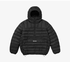 未開封新品 シュプリーム マイクロ ダウン ハーフ ジップ フーディー プルオーバー ブラック fw25