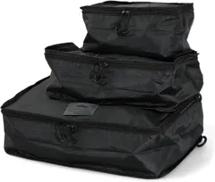 nahe ネーエ トラベルパッキングバッグ 3pack 旅行 便利グッズ 収納 トラベルポーチ セット 衣類 下着 パッキング バッグ コンパクト 収納ケース おしゃれ 洗濯ネット付き 背面ポケット ブラック