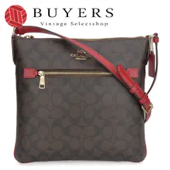 【中古】 コーチ ショルダーバッグ C1554 シグネチャー PVC レザー レッド ブラウン 斜め掛け 肩掛け 普段使い レディース 女性 COACH