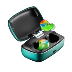 在庫セール 3Dプリンターで成形されたEPZ S350T・IPX7完全防水・リモコン・マイク対応 ・本体11時間再生・ 片耳4.6g・インナーイヤー型完全ワイヤレスイヤホン GREEN