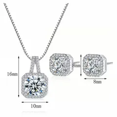 スターリングSV925 CZ ネックレスピアスセット