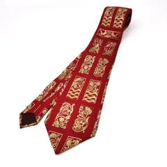 LANVIN ネクタイ　総柄　赤　管理番号KKVKO653