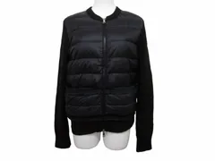 モンクレール MONCLER 美品 CARDIGAN TRICOT ニット切替ダウンジャケット フリンジ ダブルジップ 黒 ブラック S ■WYのサムネイル