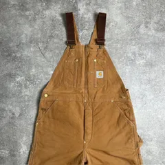 carhartt カーハート アメリカ製 USA製 オーバーオール ダック地 ダブルニー キルティング ブラウン 茶 ワークパンツ 90s