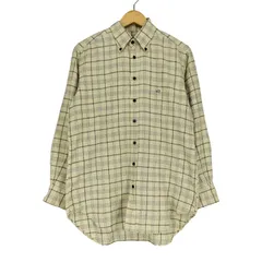 エトロミラノ ETRO MILANO ロゴ刺繍チェック柄ボタンダウンネルシャツ メンズ US：40 