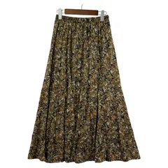 Simplicite シンプリシテェ 総柄 フレアロングスカート size表記なし/ブラウン