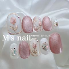 完成品/翌日発送可能/匿名配送可能/全サイズ入り/結婚式/成人式/成人式ネイル/ネイルチップ/24枚