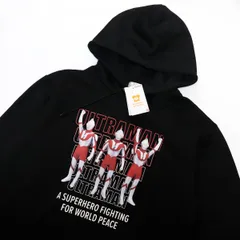 ★バンダイ BANDAI ウルトラマン ULTRAMAN ソフビ 新品 メンズ 裏起毛 スウェット パーカー 黒 Ｌサイズ [2771483-BLK-L]一 三 弐★QWER