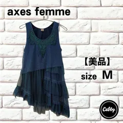 【美品】axes femme アクシーズファム　シフォンチュニック ドット柄 サイズM
