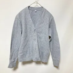 2434💚 ユニクロ　キッズ　カーディガン　140 コットン　グレー　シンプル