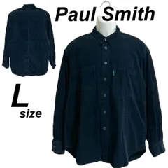 Paul Smith jeans ポール・スミス  ジーンズ メンズ コーデュロイシャツ L 長袖 487-926 日本製 ダークネイビー系 (L56)★