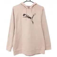 【超美品】プーマ パーカー ピンク フロントロゴ 薄手 トレーナー レディース XL ゴルフウェア PUMA