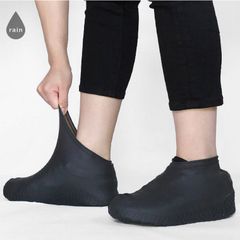 シリコン　レイン　シューズカバー　ブラック　（メンズサイズ対応可）　22.5~25.5cm　26~28cm　レイングッズ　フェス　旅行　ユニセックス　男女兼用　送料込み