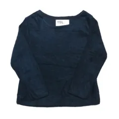 韓国子供服 ソフトタッチモヘアニットカットソー 長袖 秋冬 ニットソー キッズ ベビー トップス ネイビー