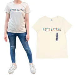 PETIT BATEAU プチバトー スラブジャージプリント半袖Ｔシャツ ブランドTシャツ ロゴ A06TZ 01 220 Tシャツ レディース ロゴT トップス A06TZ01220【返品不可】【メール便配送】【ポスト投函】【キャンセル不可】