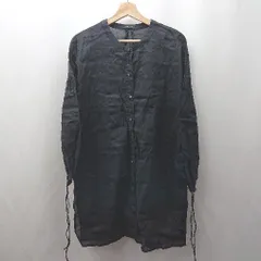 ◇ ⊂ JEANASIS ジーナシス ロング丈 シアー 長袖 シャツ サイズフリー ブラック系 レディース E  【1507030001391】