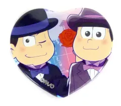 【中古】バッジ・ピンズ(キャラクター) カラ松＆トド松 「おそ松さんショップ～6つ子旅に出るの巻～ ハート缶バッジ(旅)」