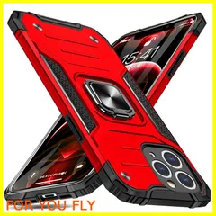 【在庫処分】iPhone 11 Pro Max 用 ケース リング付き 衝撃吸収 耐衝撃 落下防止 米国軍事MIL標準取得 スタンド機能 PC+TPU 二重構造 防塵 薄型 軽量 一体型 360度回転 全面保護カバー アイフォン 用 ケース 赤 MJJ-SJ-