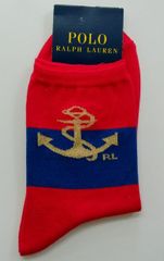 POLO RALPH LAUREN ポロ ラルフ ローレン ソックス くつ下 22～24cm ネイビーｘレッド 未使用 0521 bhndu a202h0507