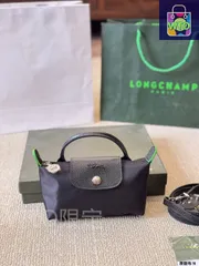 【今日WTO】Longchamp Le Pliage Mini エコ ストライプ ナビー-WTO輸入2-UHI22