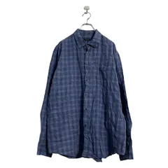 VAN HEUSEN 長袖 チェック シャツ XL ブルー ビッグサイズ 古着卸 アメリカ仕入 a605-7009