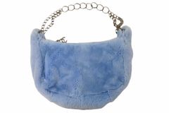 CHANEL シャネル ラビット ファー チェーン ショルダーバッグ 7番台 ココマーク 水色 ブルー ロゴ 美品 中古 50061