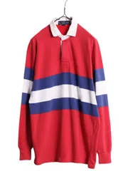 【お得なクーポン配布中!】 90s ラルフローレン ボーダー 長袖 ラガー シャツ メンズ L 程 古着 90年代 オールド ポロ ラグビー 長袖シャツ ヘビーウェイト ポニー刺繍