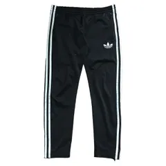 古着 adidas アディダス トラックパンツ ジャージ トレフォイルロゴ 3ライン ブラック S 90サイズ 255-9